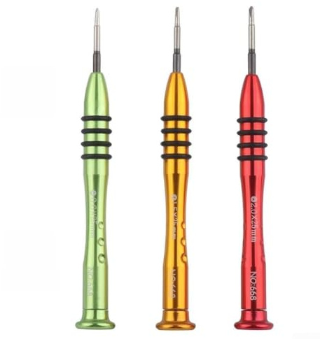 3PCS Triwing Screwdriver Set Y000 Y0 Y2 for Phone Smartwatch Switch Repair, 0.6mm 1.5mm 2.0mm Hard Steel Bits with Rotating Cap