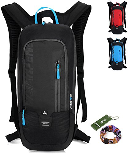 Wasserdichter Rucksack für Radfahren Laufen Wandern Mountainbiken Snowboarden Skifahren, Breathable Rucksack für Outdoor Sport Camping / 10L (Schwarz)