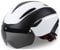 Shinmax Fahrradhelm Herren Damen Fahrradhelm mit Visier Abnehmbarer Magnetischem Schutzbrille für Männer Frauen Erwachsene Mountainbike Road Fahrrad Helm Einstellbarer MTB Ski Snowboard