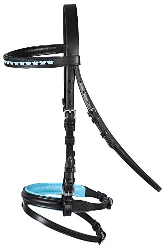 PFIFF 102704 Trensenzaum 'Butterfly', hellblau Shetty