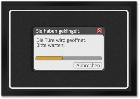 trendaffe Sie haben geklingelt - Die Türe Wird geöffnet Fußmatte mit Computer Motiv