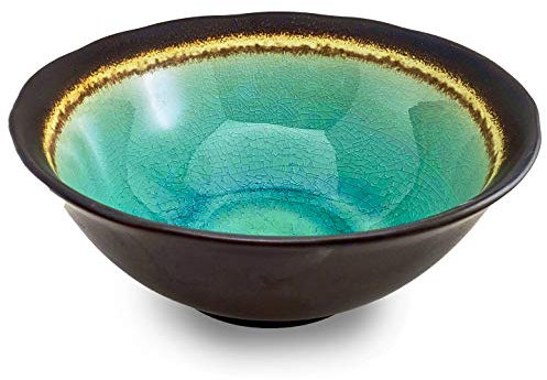 Happy Sales HSXLP-CDTQ8 Japanische XL 1390 ml Schüssel 8,5 Zoll D Mehrzweckschale Ramen Bowl Udon Soba Tempura Noodle Pho Donmantiburi Reis Tayo Schale Caldera Türkis