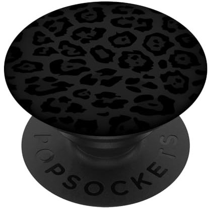 PopSockets Leopard Print Black And White Cheetah Animal For Women Girls PopSockets PopGrip: Swappable Grip for Phones & Tablets