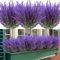 ZEOSTARO Künstliche Lavendelblumen, für den Außenbereich, UV-beständig, kein Verblassen, künstliche Kunststoffpflanzen, Garten, Veranda, Fenster, Kastendekoration, 12 Bündel (lila)