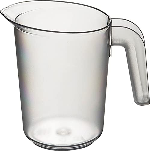 Roltex Small 500ml Plastic Frosted Clear Water Bath Jug Reusable Virtually Unbreakable