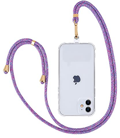 Ownest Handykette mit Phone Lanyard für Universale Handykette für Phone Lanyard für Hülle mit Kordel Nylon Handyband Zum Umhängen Schlüsselband, Kompatibel mit Allen Smartphones Hülle - Lila