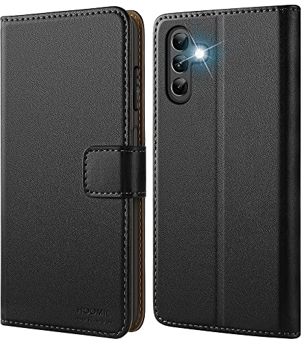 HOOMIL MagFlip Hülle für Samsung Galaxy A04S/A13 5G (Nicht für A13 4G), [Erstklassige Handwerk] Handyhülle Premium Leder Tasche Klappbar Case Schutzhülle - Schwarz