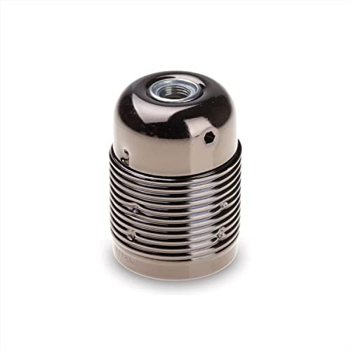 AMARCORDS - Lampenfassung aus Vintage-Metall zum Selbermachen, E27-Fassung. Aufhängung im Retro-Farbstil GUNMETAL