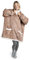 Blumtal Sherpa Hoodie Decke Damen mit Ärmeln und Kapuze - OEKO-TEX zertifizierter Kuschelpullover Damen - Decke zum Anziehen - Decken Hoodie Damen weich - Kuschelpullover gefüttert - Cedar Wood