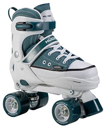 HUDORA Roller Skates Sneaker in versch. Farben & Größen - Kinder Rollschuhe über 4 Größen verstellbar - Rollschuhe für Kinder & Jugendliche - Roller Schuhe mit 4 austauschbaren Innensohlen