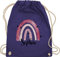 Turnbeutel Rucksack - Boho Regenbogen I Boho Rainbow - Unisize - Lila - kindergarten beutel kindergartenbeutel name kita stoffbeutel sportbeutel schule wäschebeutel für kinder bohemian