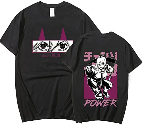 flowereyes Chainsaw Man T-Shirts Power Pullover Summer New T-Shirts Harajuku Casual T-Shirts Chainsaw Man Blood Devil Power T-Shirts