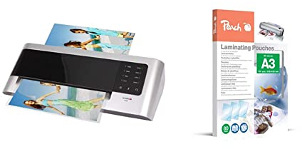 OLYMPIA - A 3048 Laminiergerät - Foliengerät - Heiß- und Kaltlaminierung & Peach Laminierfolie A3 | 80 mic | 100 Stück | Premiumqualität für beste Laminierergebnisse PP580-01
