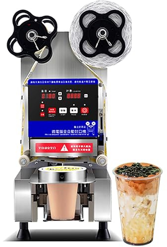 ZPRMMN 5°C To 250°C 90/95Mm Cup Diameter Boba Cup Sealing Machine 350W Commercial Boba Tea Cup Sealing Machine Digital Control Lcd Panel Cup Sealer