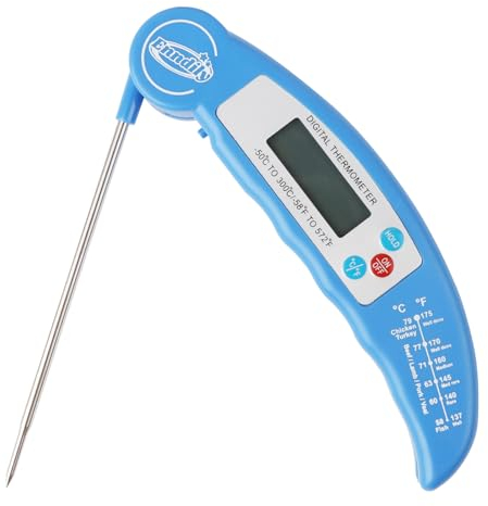Enndily Digital Meat Thermometers Food Thermometer High Accuracy Foldable Long Probe Cooking Thermometer for Cooking Baking BBQ Kitchen