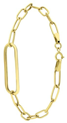 Lucardi - Damen Armband aus 585er Gelbgold, Büroklammer - Armband - 585 Gold - Gelbgold - 19 cm - Nickelfrei