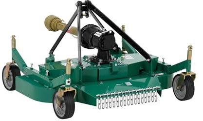 Cortacésped rotativo Wiesenfield WIE-FM-100 para Tractores con Toma de Fuerza de 18 a 25 CV Ancho de Corte 117 cm 3 Cuchillas Ruedas Grandes Cortacésped con suspensión de 3 Puntos