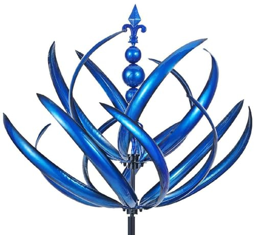 Metall Windrad Windspiel Windmühle Für Garten,Metall Wind Spinner,Windskulptur Spinner,Winddreher Abnehmbare Wind Drehbare Windmühle Blau Rot, Für Terrasse Hof Rasen Garten