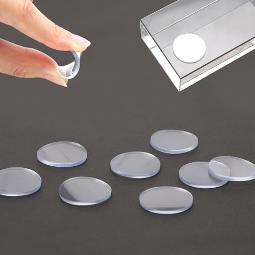 TNSLAND 50 Patins Antidérapants Patin Silicone Tampon Antidérapant Ventouse Table en Verre Transparents de 25 mm Tampon Meuble Patin Anti Bruit pour Tables à Manger, Tables Basses, établis