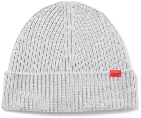Hugo Herren Beanie-Mütze Small Logo Ribbed Beanie