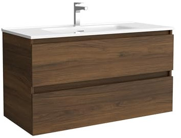 Salgar Mueble de baño Bequia 100cm + Lavabo cerámica | Nogal|100x45x56