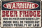 Warning Beer Fridge Metal Sign Funny Man Cave Home Bar Mothers Day Metal Signs Spring Wall Decor 8x12 in
