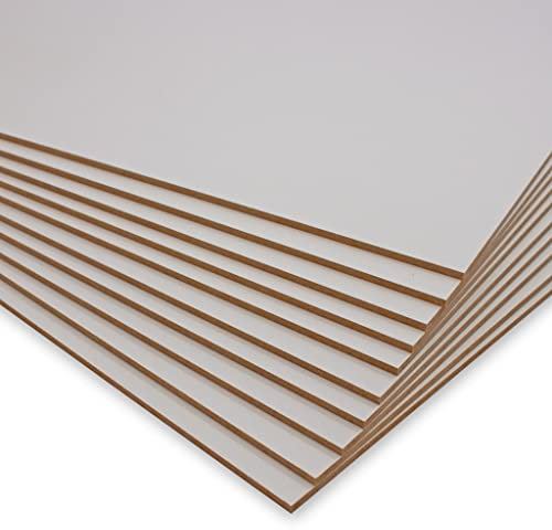 PEGBOARD MDF Zuschnitte 120x30cm - 10 x MDF-Platten 3 mm einseitig weiß lackiert - Made in Germany