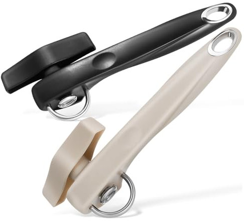 OFFSCH 2-Pack Manual Opener Set Ergonomic Tin Lid Remover Stainless Steel Abs 19.2 * 9.5cm Comfortable to Hold Kitchen Tool for Home and Restaurant
