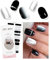 JMEOWIO Gel Nail Stickers Grey White Black Semi Cured Gel Nail Strips Wraps UV/LED Nails Art Design Decoration Accessories