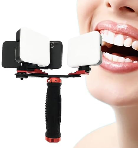 LED Dental Photography Flash Light, Professional Fill Light Aid Oral Camera Photo Video Flashlight, 3000-6000K Color Temperature Adjustable & Luminous Angle: 120°, for Dentist Clinics Photography