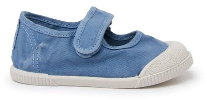 Pisamonas Merceditas Puntera Barefoot Lona Lavada Talla 25 Color Azul Francia