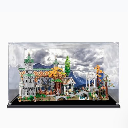 Acryl-Vitrine für Lego 10316 Herr der Ringe Rivendell Castle, staubdichte Box, Aufbewahrungsbox, transparente Box, Displaybox, kompatibel mit Lego 10316 (nur Hülle, kein Modell