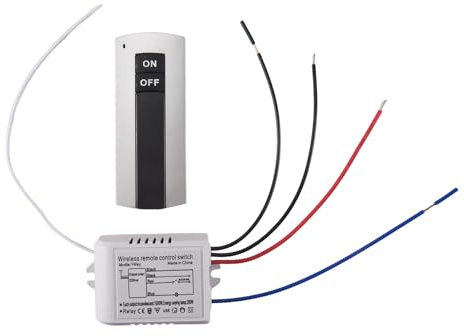 Pqahffowr Interruptor de Control Remoto InaláMbrico de 1 VíA ON/OFF 220V Interruptor de Control Remoto Digital para LáMpara y Luz HT035