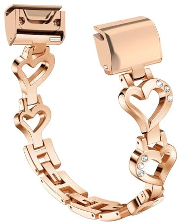 Correa de mujer para Garmin Fenix 8 de 43 mm, 7S, 6S Pro 5s Plus, correa de reloj para Garmin Instinct 2S, pulseras de metal QuickFit de 20 mm con purpurina (X2_rosa, 20 mm)