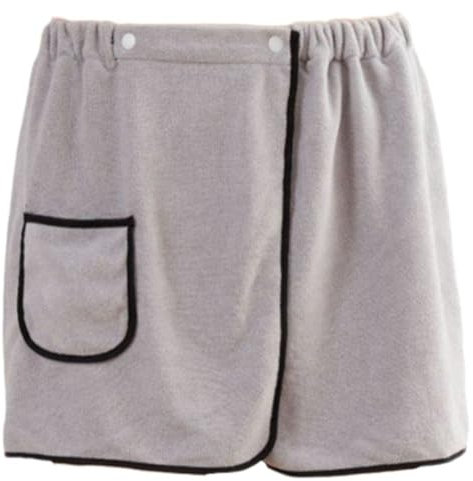 HiyyFloy Falda De Baño De Forro Polar Coral para Hombre, Absorbente, con Bolsillo, Toalla De Sauna Ajustable, De Secado Rápido, para Gimnasio, Playa, Hogar Y SPA.