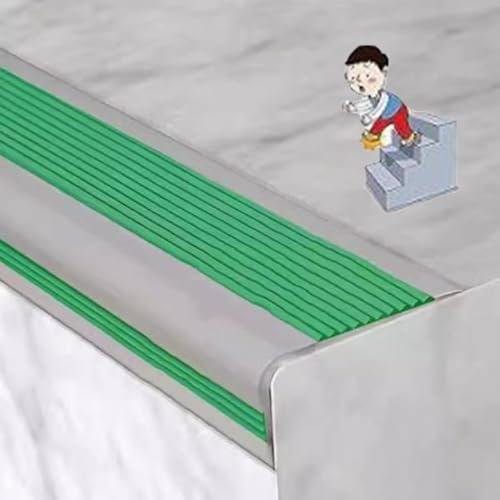 Nastro adesivo antiscivolo per bordi delle scale, 3 m, extra largo, verde, per la sicurezza e la protezione, ideale per uso domestico e aziendale