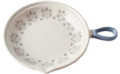 Piatto in ceramica, piatto giapponese con manico, piatto for la colazione in porcellana, piatto for bistecca, piatto for uso domestico con una sola mano, for feste in famiglia, insalata, pasta, bistec