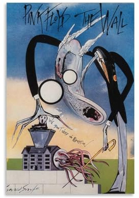 YATERQKWE Pink Floyd The Wall Poster, Designgemälde für Wohnzimmer, Schlafzimmer, Wandkunst, ästhetisches Cover-Poster, 50 x 75 cm, ungerahmter Stil