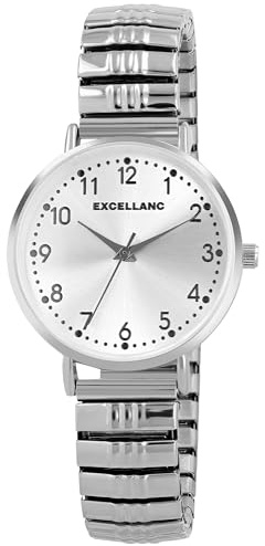 Excellanc Damenuhr aus Edelstahl in Silber, in Einer Länge von 19 cm, Klassisches Design für Jede Frau
