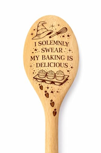 Wooden Spoon with Engraved Text, I Solemnly Swear My Baking is Delicious, Kitchen Utensil, Baking Theme