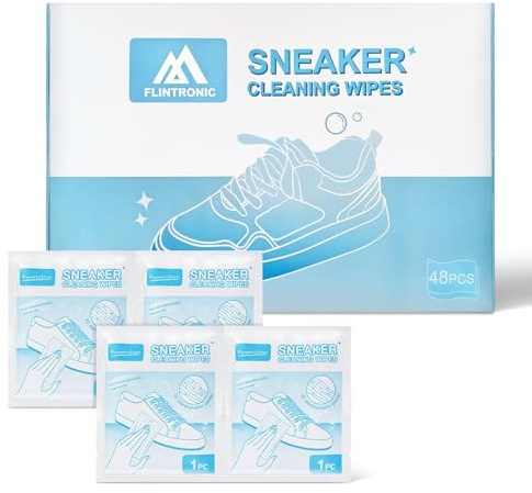 flintronic Lot de 48 Lingettes Nettoyantes | pour Chaussures, Kit Nettoyage Sneakers, Pour Enlever Les Taches et La Saleté