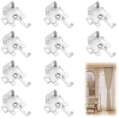 10PCS White Standard Roman Blind Fitting Brackets for 25mm Top Rail Heavy Duty Sturdy Metal Mounting Clip Top Fixing Butterfly Mounting Bracket Shutter Support Bracket for installation and maintenance