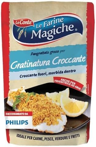 Le Farine Magiche Pane per Gratina Croccante, Pangrattato per Gratinare con Olio Extra Vergine di Oliva, Ideale per Gratinati di Carne Pesce e Verdure, 200 g (1 pezzo)