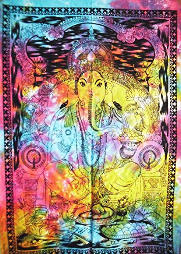 Tie Dye Ganesha, Indian Poster Wall Decor, Hippie Wandteppiche, Bohemian Wand aufhängen 76,2 x 101,6 cm