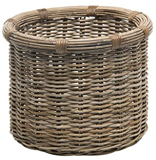 KOUBOO Rattan Kobo Round Log & Storage Basket, Gray-Brown
