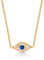 Diamond Treats zierliche Evil-Eye-Halskette aus 925er Sterlingsilber für Damen und Teenager-Mädchen, Gelbgold Böser Blick Anhänger-Halskette mit Zirkonia-Steinen