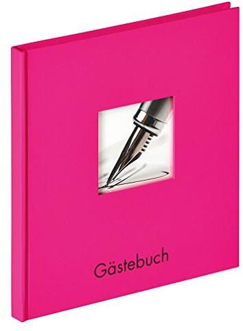 walther design Gästebuch pink 23 x 25 cm mit Cover-Ausstanzung und Prägung, Fun GB-205-Q