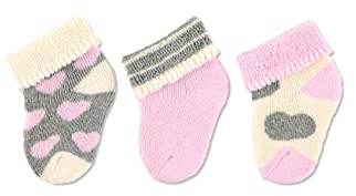 Sterntaler Baby - Mädchen Erstlingssöck. Herzen,3er-pack Socken, Rosa, 0-4 Monate