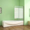 Duschabtrennung 120x140cm Badewannenaufsatz Querstreifen Badewannenfaltwand Duschwand Badewanne Faltbar Milchglas 6mm NANO Sicherheitsglas Rechts