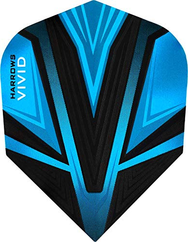 Harrows Vivid Standard Dart-Flights, 100 Mikrometer, 1 Set (3) (Aqua)